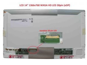 B140XTN01.0 LCD 14" 1366x768 WXGA HD LED 30pin (eDP) levý konektor display displej | matný povrch, lesklý povrch
