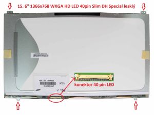 LTN156AT19-C03 LCD 15.6" 1366x768 WXGA HD LED 40pin Slim DH Special display displej | matný povrch, lesklý povrch