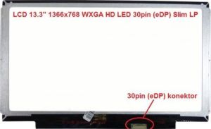 B133XTN01.6 HW1A LCD 13.3" 1366x768 WXGA HD LED 30pin (eDP) Slim LP display displej | matný povrch, lesklý povrch